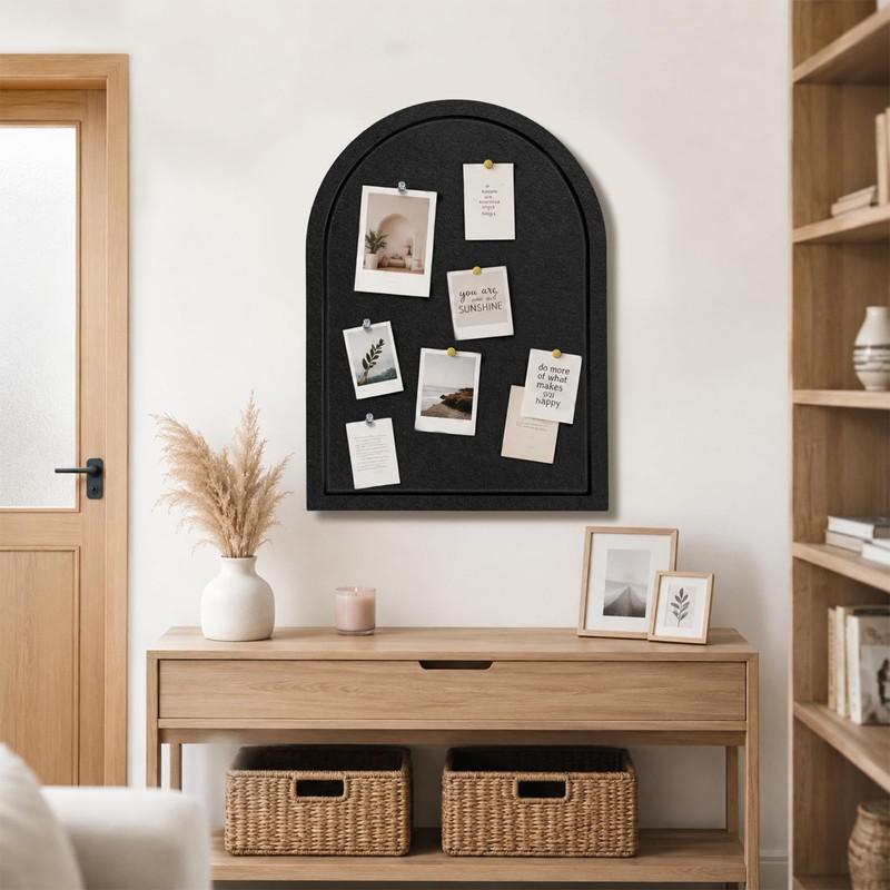 VABAMNA Arched Felt Bulletin Board 24" x 18", Grooved Edge