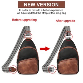 CLUCI Small Sling Bag for Women, Vegan Leather Fanny Pack Crossbody Bags for Women, Chest Bag With Guitar Strap