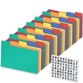 Index Card Alphabet Divider 7.5*13cm File Guide Vinyl Recipe Holder Box Alphabetical Tab A-Z Abc Blank Plastic Assorted Color Cabinet Organizer Case Separator Note Folder Accessories 30 Pack Bulk Set