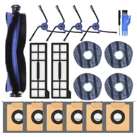 VIEWALL 19 Pack X10 Accessories Kit Replacement for Eufy X10 Pro Omni Vacuum,1 Main Brush,4 Mop Cloth Pads,4 Side Brushes,2 HEPA Filters,6 Replacement Dust Bags,1 Cleaning Tools,1 Screwdriver