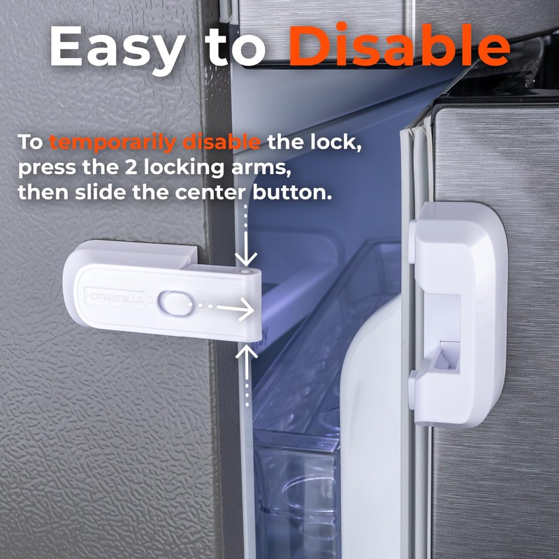2-Pack Child Proof Fridge Lock with Adhesive - No Tools