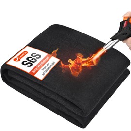 2 Pack 48'' x 20'' Welding Blanket Fireproof, 1/5"(5mm) Thickened Heat Resistant Mat, Flame Retardant Carbon Felt Wick, Fire Resistant Insulation Blanket, Heat Shield for Soldering, Stove, Grill
