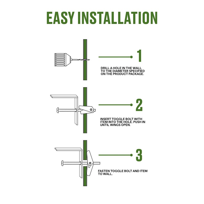 The Hillman Group 591270 Toggle Bolts, 1/8 by 2-Inch, Zinc,
