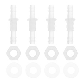 RATCHROLL 1 Set Plastic Hose Barb Fitting 15/64" Hose Barb Thru-Bulk Bulkhead Connector Clear PP