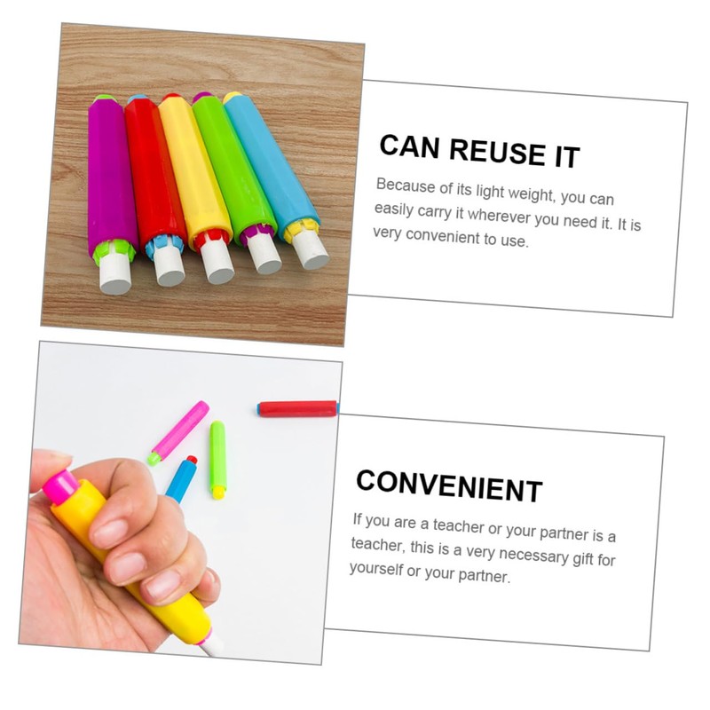 OSALADI 10Pcs Adjustable Chalk Holder Set Portable Chalk Clips for