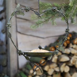 Bird Feeder Dish Hanging Heart Butterfly Anniversary Autumn Gardening Gift