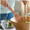 SHOWERORO 1 Set Wooden Salad Servers Spatula Fork Mixing Spoon