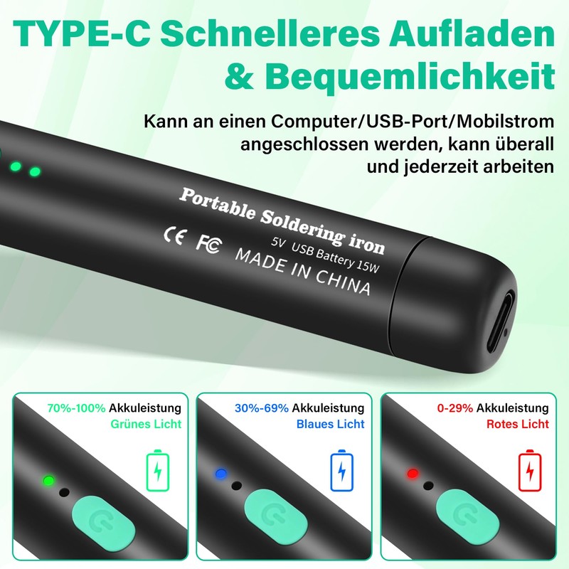 Daakro Wireless Soldering Iron Set - Lötkolben Set With Stand,