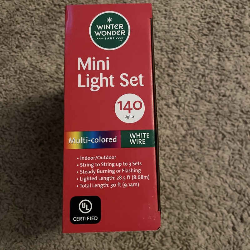 Winter Wonder Lane 140 Multi color Mini Lights White Wire