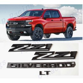 GM Auto Gloss Black Fender Z71 Tailgate Silverado LT Emblems Fit 2019-2023 Silverado