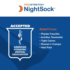 ProStretch NightSock, Overnight Relief for Plantar Fasciitis and Achilles Tendonitis, Alternative to Night Splint with Exclusive Toe Support for Comfort, OSFM