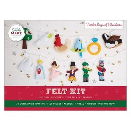 Simply Make Twelve Days of Christmas Felt Craft Kit, Felting Crafts for Adults, Kids, Great Gifts, Beginners Hobbies, DIY Crafts Decorations, Felting Embroidery Sewing Kits, Christmas Crafts