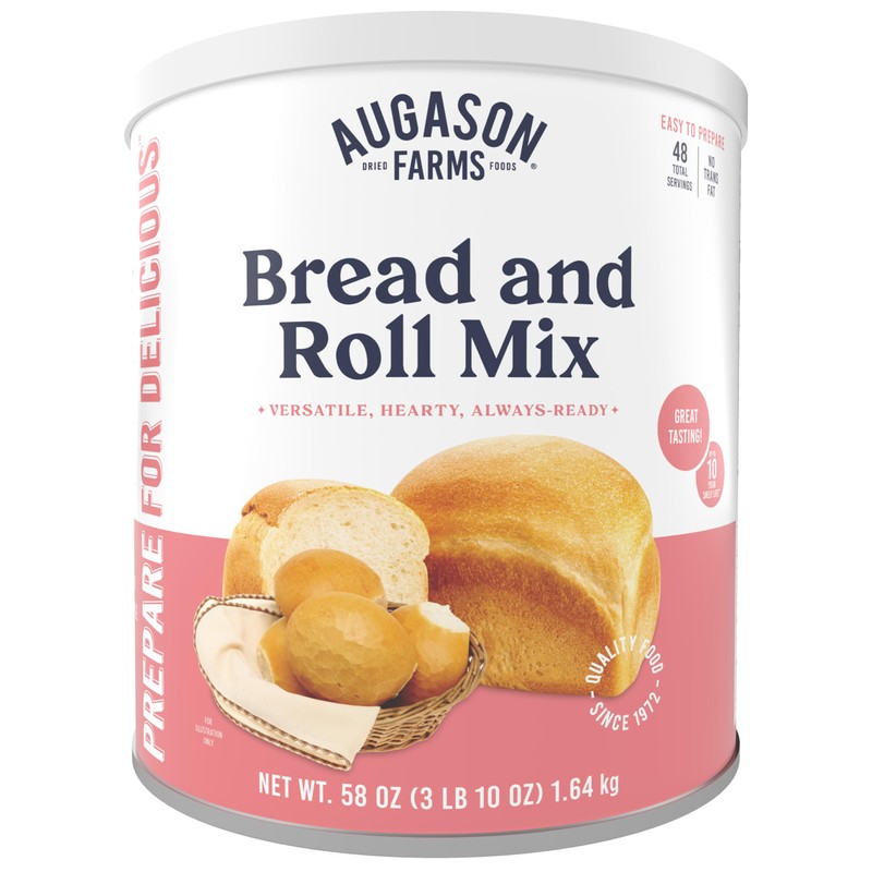 Augason Farms Bread and Roll Mix Can Emergency Food Supply,