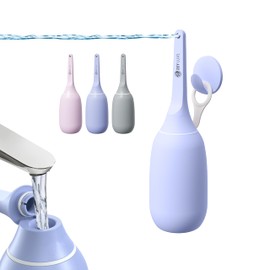 ZEY LUXE Upgraded Handheld Travel Bidet, Peri Bottle – Strong Pressure Manual Portable Bidet for Postpartum Care, Feminine Hygiene, Soft Squeeze, Wall-Mountable Hook, Carry Bag (Purple, 400 ML)