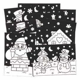 Baker Ross FC108 Coloring Pictures, Christmas Decorations, 10 Pieces Felt Craft Pictures DIY Craft Kit for Kids to Decorate and Display