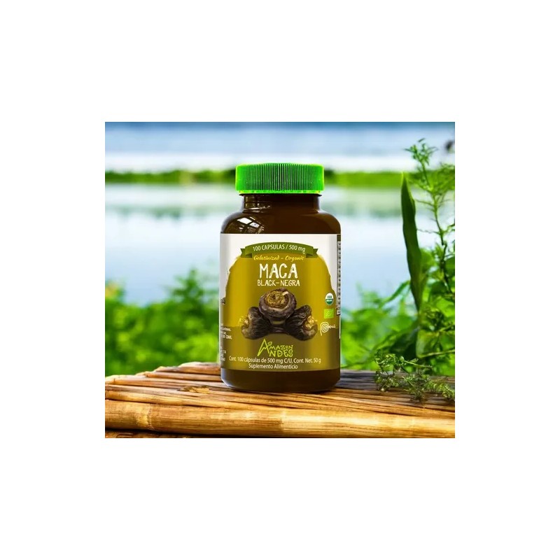 Suplemento Maca Negra Orgánica Premium 100 Cápsulas 500mg