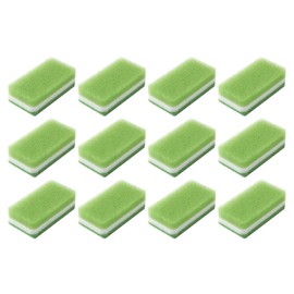 Skin Sponges Hard Type Antibacterial (For Kitchen) 12 Pcs Kitchen Sponges Oil Stain Long Lasting (1 Piece x 12) (Light Green)