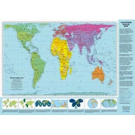 Peters Equal Area World Map 24x36 inches; with panels - laminated
