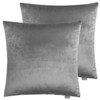 Set of 2 Luxton Velvet Square Cushion Covers Light Grey,