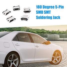 A ABSOPRO Micro USB Type B Female Socket 180 Degree 5-Pin SMT Soldering Jack (Set of 5)