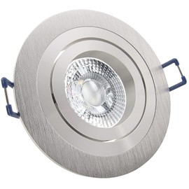 trendlights24 Noble Decken Recessed Spotlights LED 230 V Aluminium Silver Round 3 Levels Dimmable Set of 5 5 W Neutral White Ultra Flat 35 mm LED Spotlights Swivelling