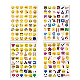 Emoji Stickers, 12 Sheets Happy Face Stickers, Meme Stickers, Emoticon Stickers for Children, Notebook Decoration (B)