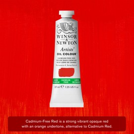 Winsor & Newton Artists' Oil Color, 37ml (1.25 oz) Tube, Cadmium-Free Red