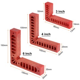 HARFINGTON 6pcs 90 Degree Positioning Squares Set 3 Sizes 3"/4"/6" (80/100/150mm) Right Angle Corner Clamps Woodworking Tools for Cabinets Picture Frames and Boxes, Black