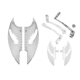 Front Rear Blade Floorboards Brake Arm Lever Kit Shift Levers Compatible with Harley Touring Electra Glide Road Glide Road King Street Glide 2008-2013 Chrome