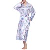 Lavenderi Women's Long Classic Satin Kimono Lounge Bathrobe Robe (S,