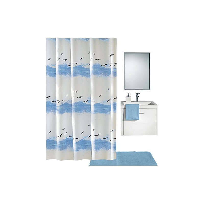 Kleine Wolke 733 Textile Shower Curtain Seaside Design Crocus Blue