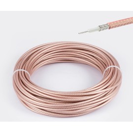 POBADY Cable RG316 Cable Coaxial RF de baja Pérdida 50ohm 49.2FT/15M Marrón