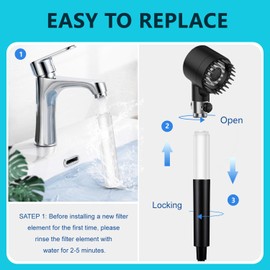 KUETERYUN Shower Filter,Compatible with PWERAN/Fitespot Shower Filterfor Hard Water Filter Chlorine -4 Pack 18 Stage Replacement Filters