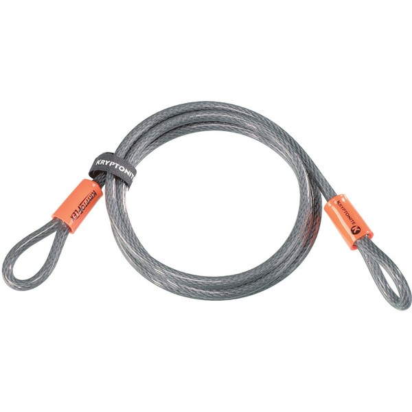 Kryptonite Cable Lock KryptoFlex Looped Cables, Black, grey, 220 cm. Ø 10 mm