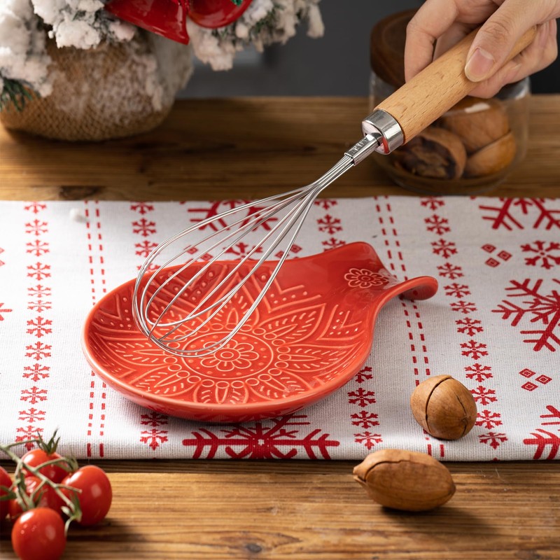 MIKIGEY Ceramic Spoon Rest, 7.48 Inches Spoon Holder for Kitchen