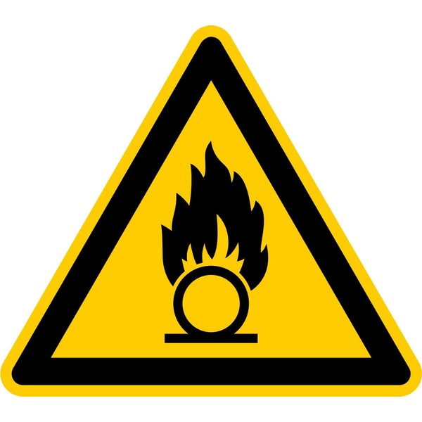 Sticker Warning Sign "Warning of Fire Conveying Substances" Film in