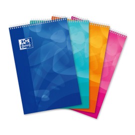 Oxford Polypro Notepad A4+ 160 Pages, Perforated 210x315 Seyès Bleu/Turquoise/Orange/Rose