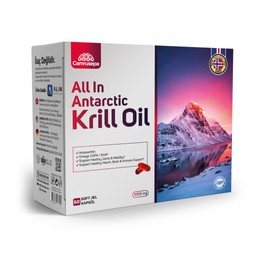 Camrusepa All in Antarctic Krill Oil – Softgel Capsule Supplement with Omega-3 Phospholipids & Astaxanthin – Supports Heart, Brain, Joint, Immune & Digestive – 60 Softgels