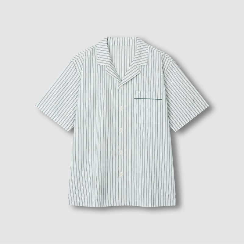 JAJU [JAJU] Men's Stripe 5-point Pajama Set_Dark Mint Grey
