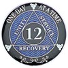 Simply Minimal AA 12 Year Silver Color Plated Recovery Coin,