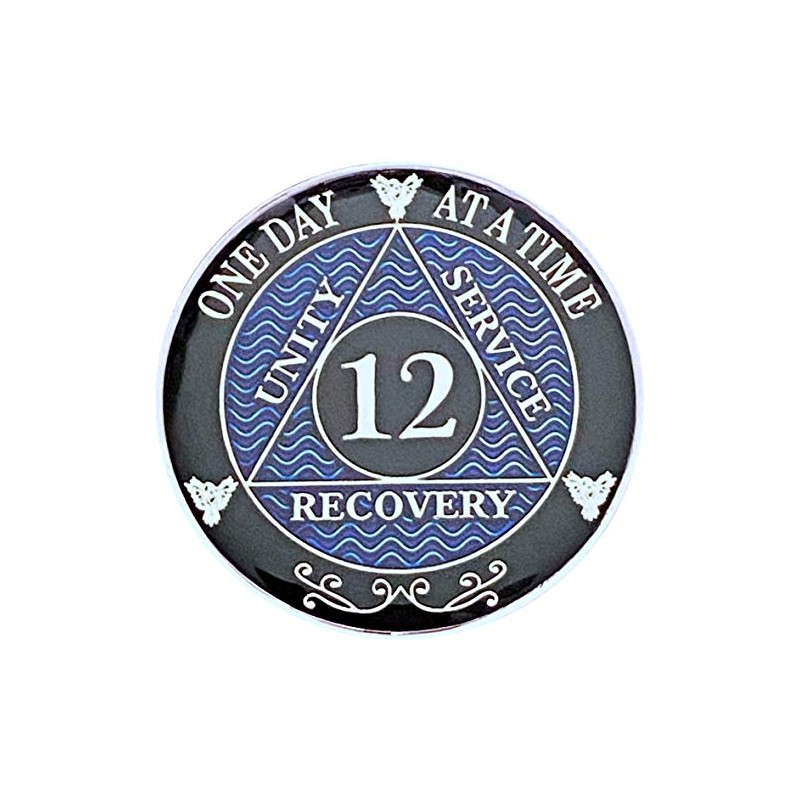 Simply Minimal AA 12 Year Silver Color Plated Recovery Coin,