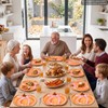 60Pcs Pink Bow Pumpkin Paper Plates Pumpkin Autumn Thanksgiving Party