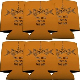 VictoryStore Two Less Fish in the Sea - Orange - Can Cooler - Set of 6 - FREE SHIPPING