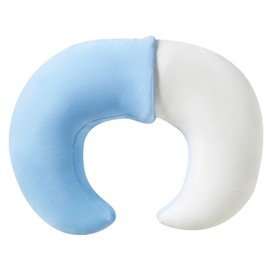 QUENESS Nursing Pillow, Plus Size Breastfeeding Pillow Original Support for Baby Boys Girls Breastfeeding Essentials, with Removable Soft Cotton Cover (Blue, Large (25.59 * 20.08 * 6.30 Inches))