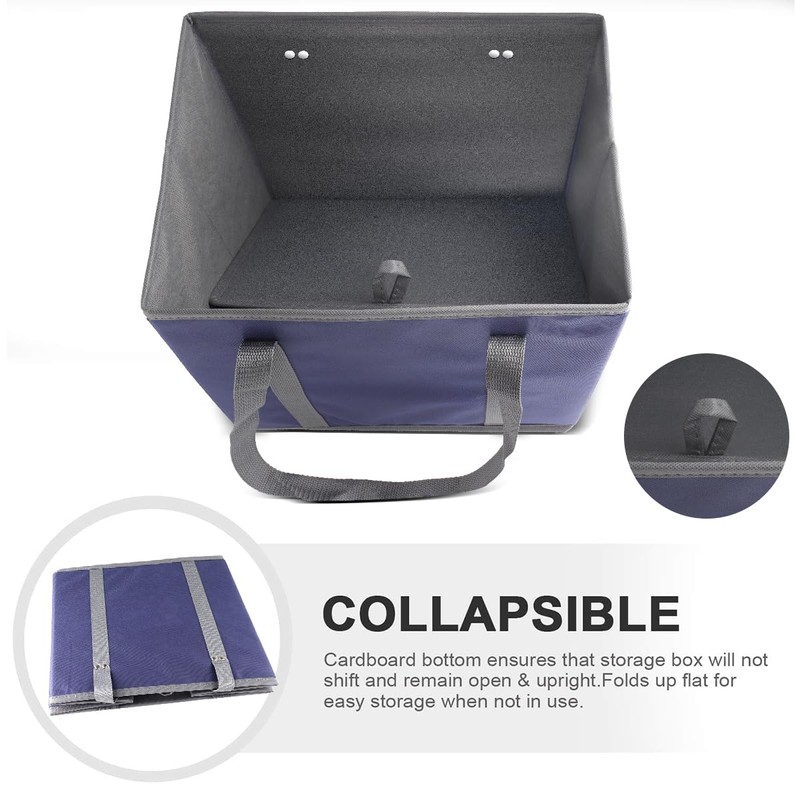 Kaishun reusable grocery bags Navy Blue (2 Pack), Navy Blue