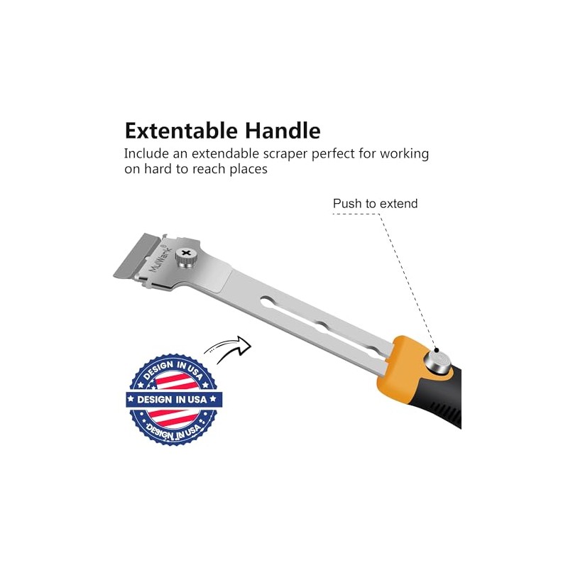 MulWark Razor Blade Scraper, 4 Handles Razor Scraper Set With