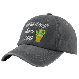 Tacoesha Garden Hair Don’t Care Hat, Adjustable Washed Cotton Embroidered Baseball Cap