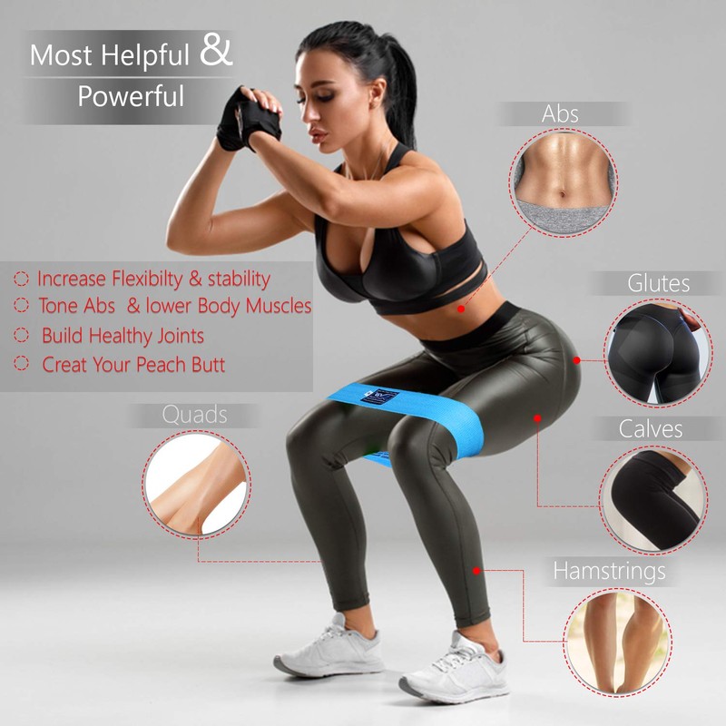 EVO Ladies Resistance Bands Elastic Legs Exercise Fitness Loop &