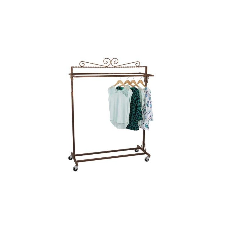 SSWBasics Boutique Cobblestone Double-Rail Rolling Clothing Rack