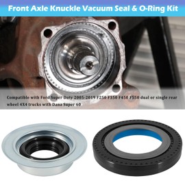 Front Axle Knuckle Vacuum Seals & Hub O-Rings & Tube Dust Seals Kit Fits for Ford Super Duty 2005-2019 F250 F350 F450 F550 With Dana Super 60, Replacement for part #2017426, 2014835, 54983 (6Pcs)